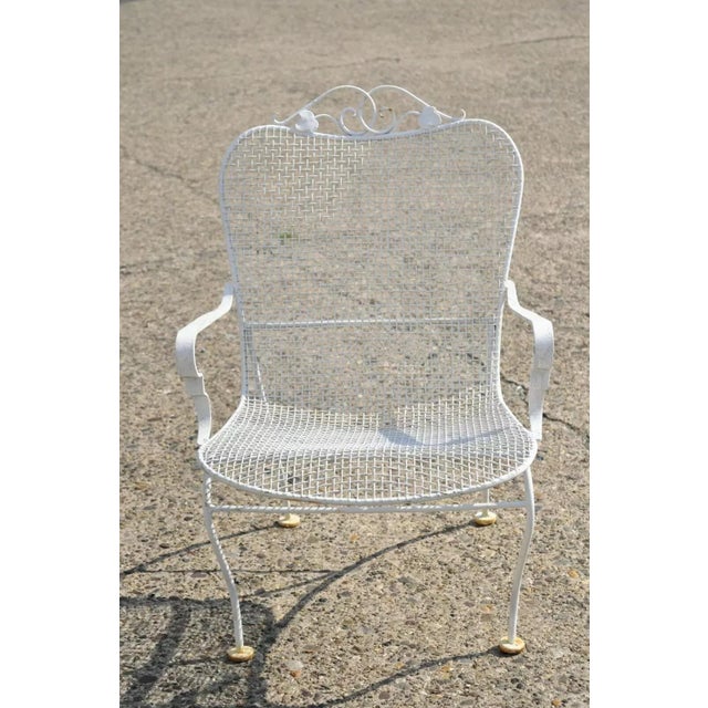 Mid 20th Century Vintage Russell Woodard Style Sculptura Iron Dining Arm Chair For Sale - Image 11 of 11