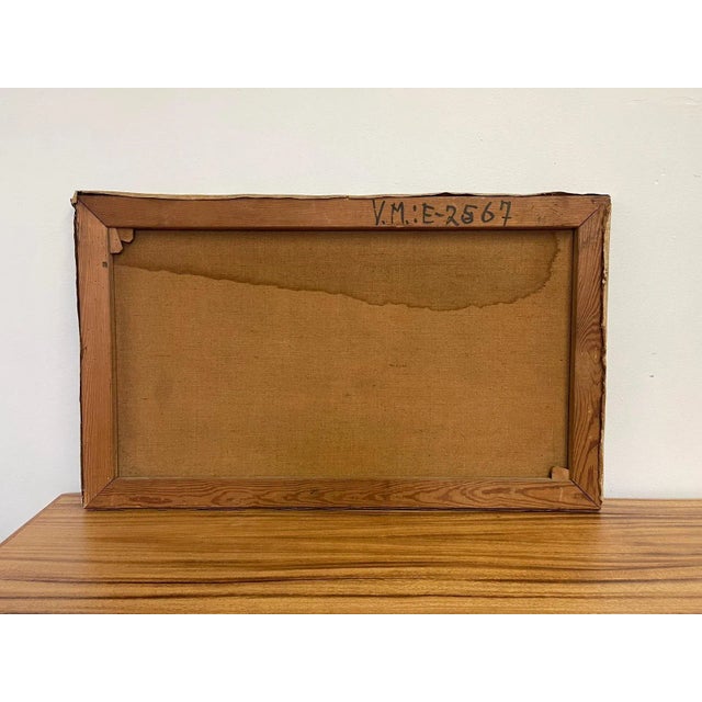 Vintage Original French Landscape Scenic Painting For Sale - Image 9 of 9