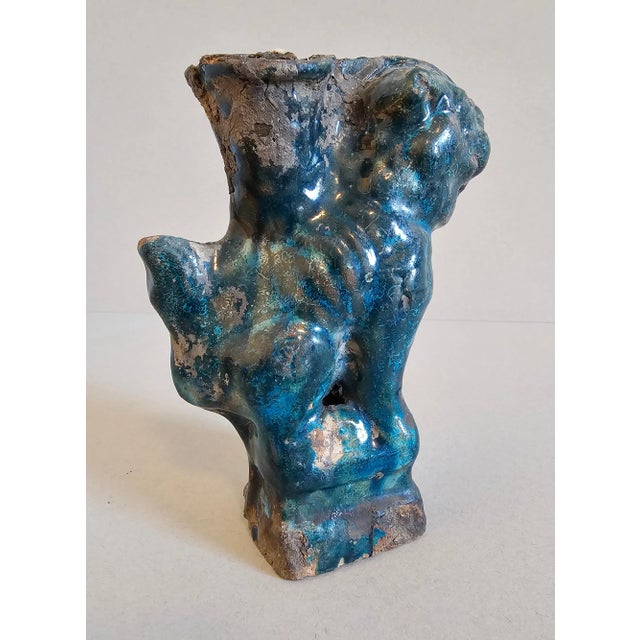 Song Dynasty Antique Chinese Turquoise Blue Glazed Foo Dog Lion Figure Sculpture Incense Burner For Sale In Dallas - Image 6 of 12