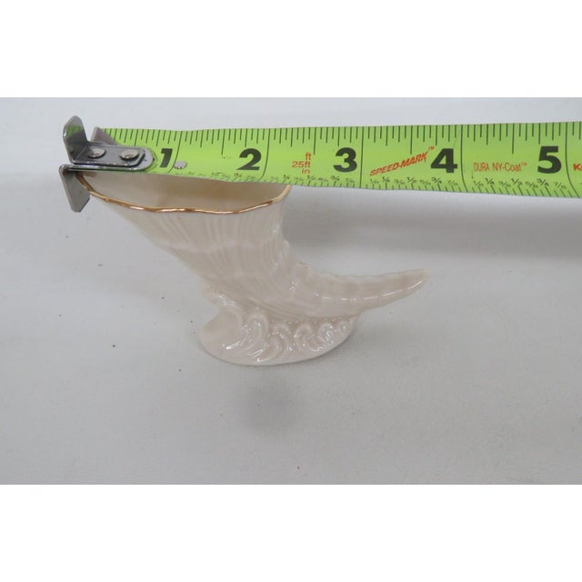 Ceramic Lenox China Porcelain Cornucopia Pair of 2 Made in Usa With 24k Gold Trim 4927b For Sale - Image 7 of 13