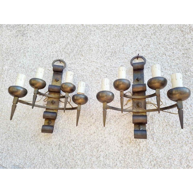 1960s Brutalist Wall Lamps, Italy, 1960s, Set of 2 For Sale - Image 5 of 12