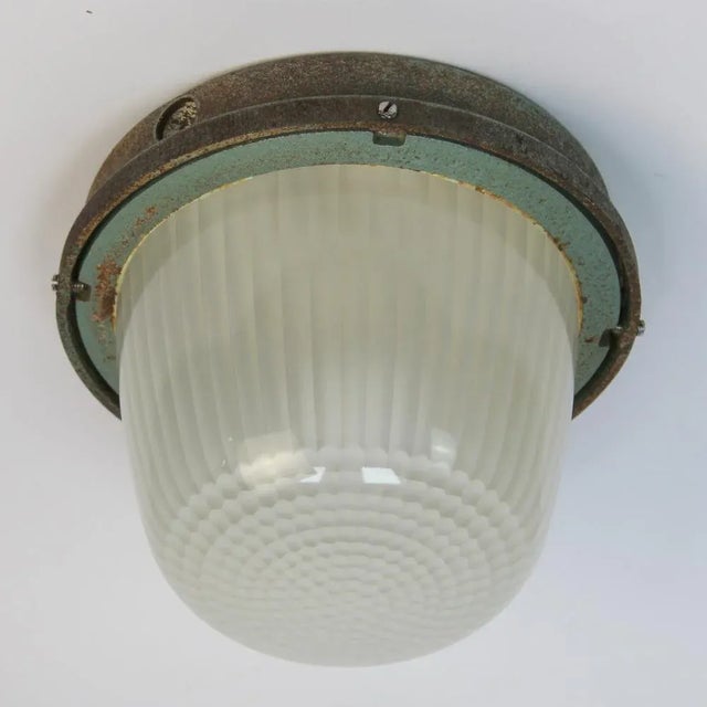 1950s Industrial French Roof Lamp by Holophane, 1950s For Sale - Image 5 of 7
