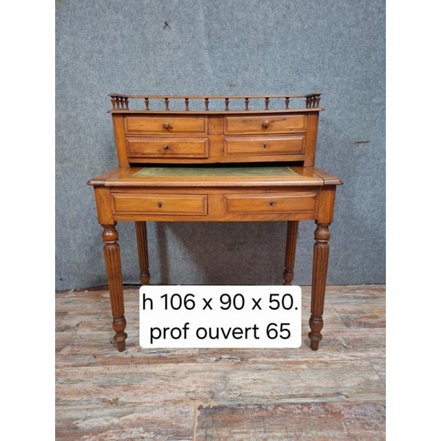 Brown Antique 19th Century Louis Philippe Walnut Desk with Tiered Top For Sale - Image 8 of 11