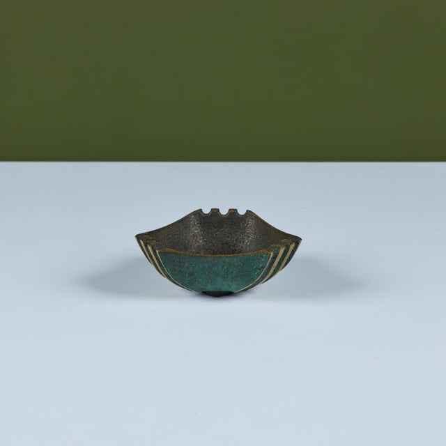 Dayagi Verdigris Brass Bowl For Sale - Image 9 of 12