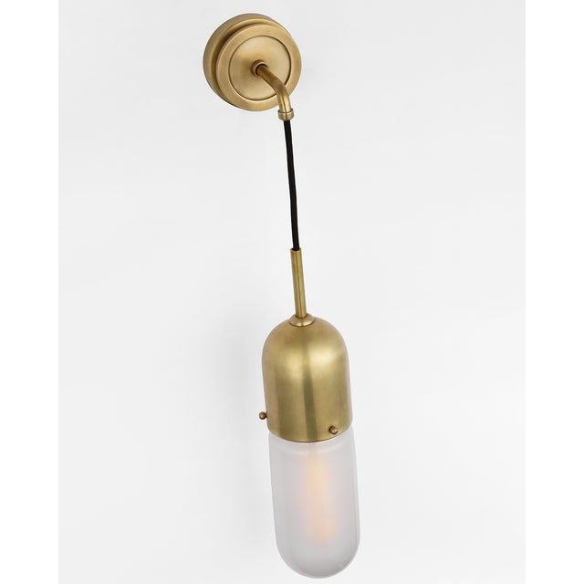 Modern Thomas O'Brien for Visual Comfort Signature Junio Wall Light in Hand-Rubbed Antique Brass with Clear Glass For Sale - Image 3 of 6