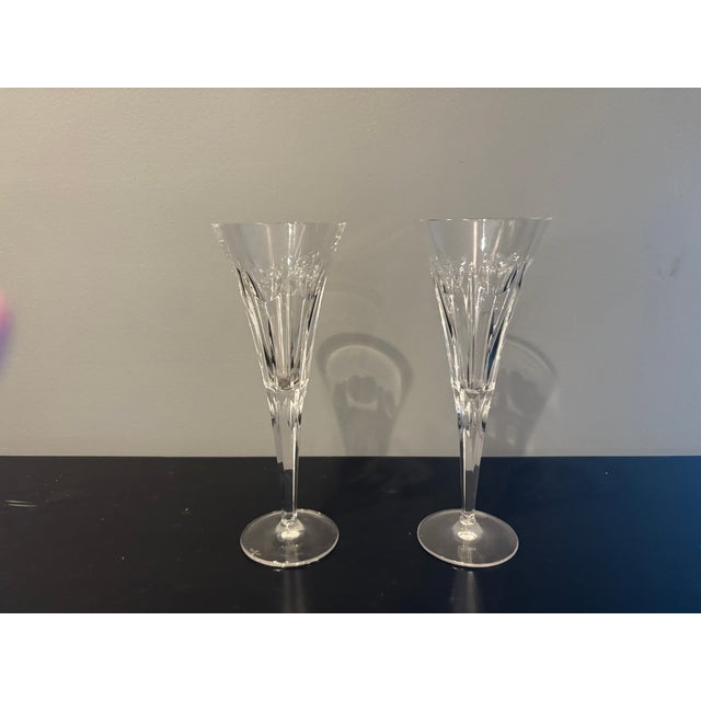 Vintage Waterford Crystal Millennium Heart Love Collection Champagne Toasting Flutes 9 1/4" Tall; Wedding Champagne Toast - a Pair For Sale In New York - Image 6 of 9