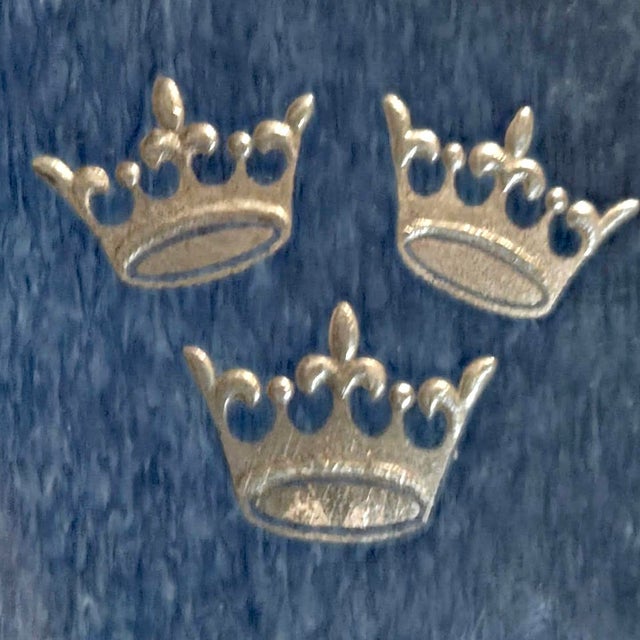 1960s 1960s Gustavsberg Sweden Argenta Lagun Vase With Silver Crown Inlay Designed by Sven Jonson For Sale - Image 5 of 11