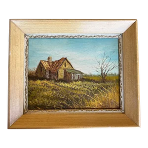 Vintage 1970’s Palette Knife Landscape Oil Painting 8 X 10”