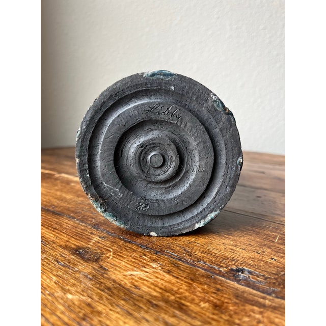 Arts & Crafts Studio Pottery Marked Libby ‘88 Cylinder Drip Glaze Vase For Sale - Image 3 of 9