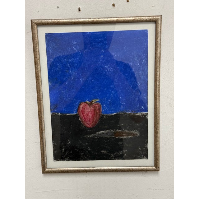 Expressionism Pastel Apple Still Life Artwork, Framed For Sale - Image 3 of 12