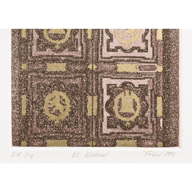 "El Escorial", Spanish Renaissance Architecture Door Tile Etching, by Faber For Sale In Monterey, CA - Image 6 of 7