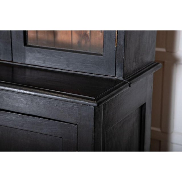 English Ebonised Pine Glazed Dresser, 1920 For Sale - Image 13 of 18