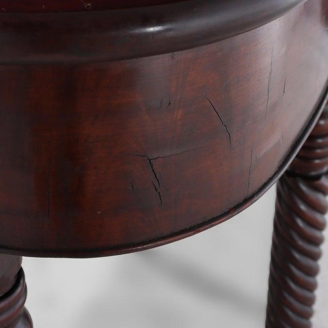 Antique Sheraton Mahogany Game Table With Rope Carved Legs Unsigned For Sale - Image 11 of 15