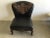 Florio Collection Black Leather Chair with Embroidery and Hand Painted Chinoiserie For Sale - Image 10 of 10