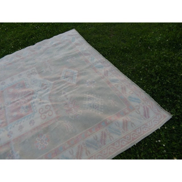 Distressed Oversize Turkish Kars Oushak Rug - 6′10″ × 8′9″ For Sale In Philadelphia - Image 6 of 10