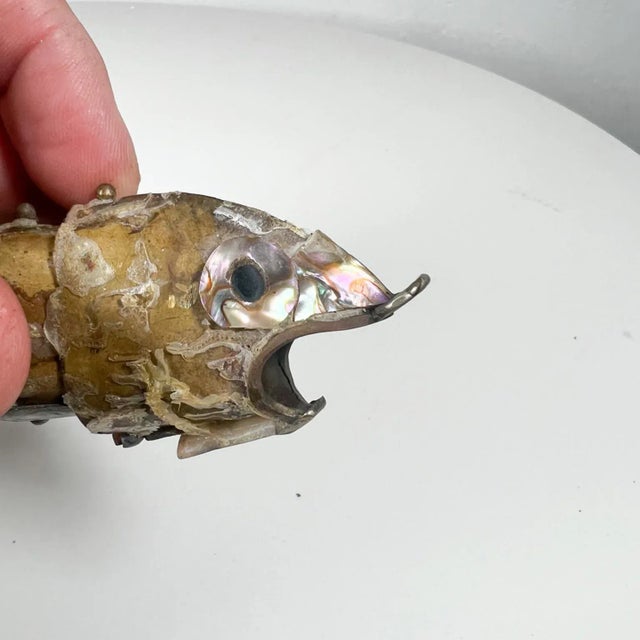 Brown 1970s Style Los Castillo Vintage Abalone Fish Bottle Opener Mexico For Sale - Image 8 of 9