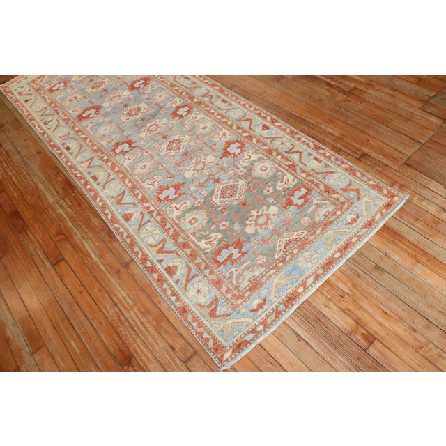 Early 20th Century Antique Zabihi Collection Persian Malayer Blue Runner - 3'4" x 8'8" For Sale - Image 5 of 8