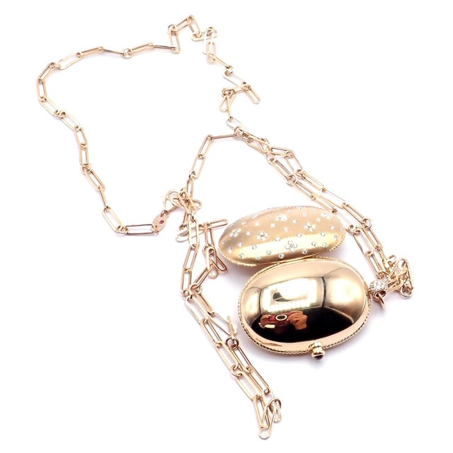 Late 20th Century Roberto Coin Rose Gold Diamond Large Locket Pendant Necklace For Sale In Philadelphia - Image 6 of 11