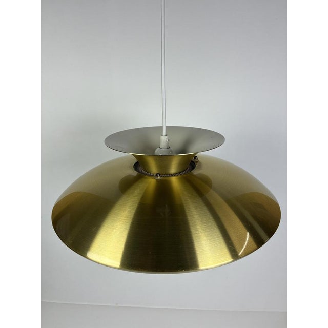 Danish Pendant Lam in Brushed Aluminium, 1970s For Sale - Image 3 of 4