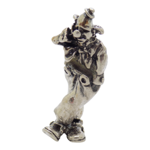 Vintage Italian Handmade Genuine Silver Sad Clown Figurine Sculpture