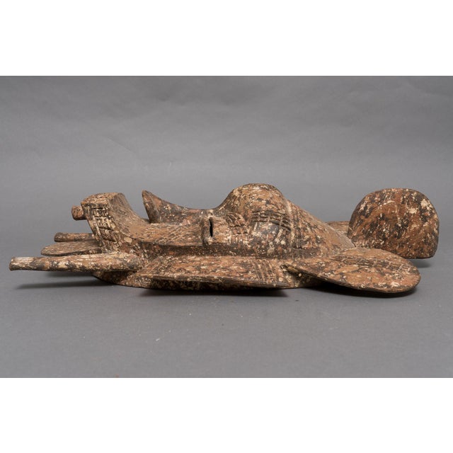 African Antique African Tribal Carved Wood Senufo Kpelie Mask For Sale - Image 3 of 7
