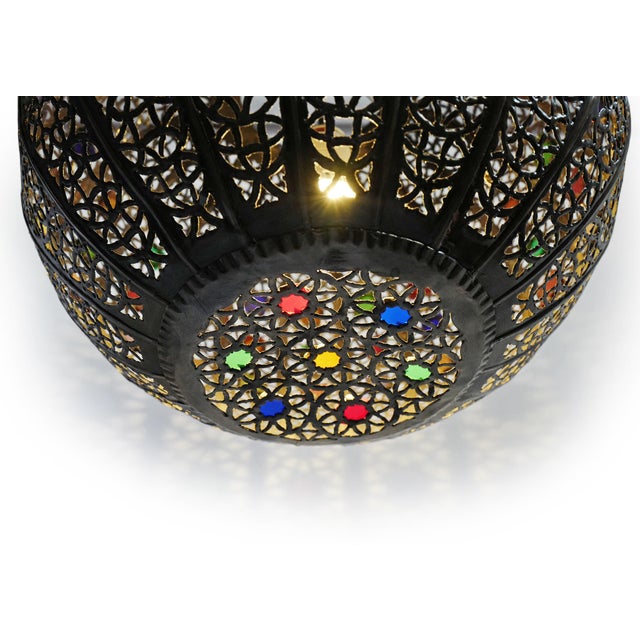 Indian Vintage Moroccan Bronzed Riad Pumpkin Pendant Light For Sale - Image 3 of 8