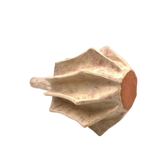 Organic Modern White Earthenware Vase, France 1970s For Sale - Image 12 of 12