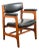 Mid Century Modern Lounge Chair Walnut Arms Black Office Armchair Gunlocke Attributed MCM For Sale