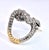 Silver 1980s Snake Ring Silver and Gold Diamond Studded For Sale - Image 8 of 11