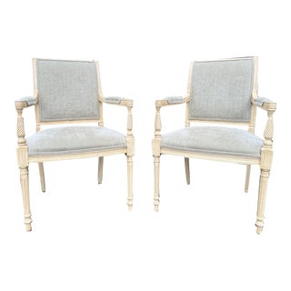 1990s Harris Marcus Italian Side Chairs With Drexel Heritage Custom Fabric -A Pair For Sale