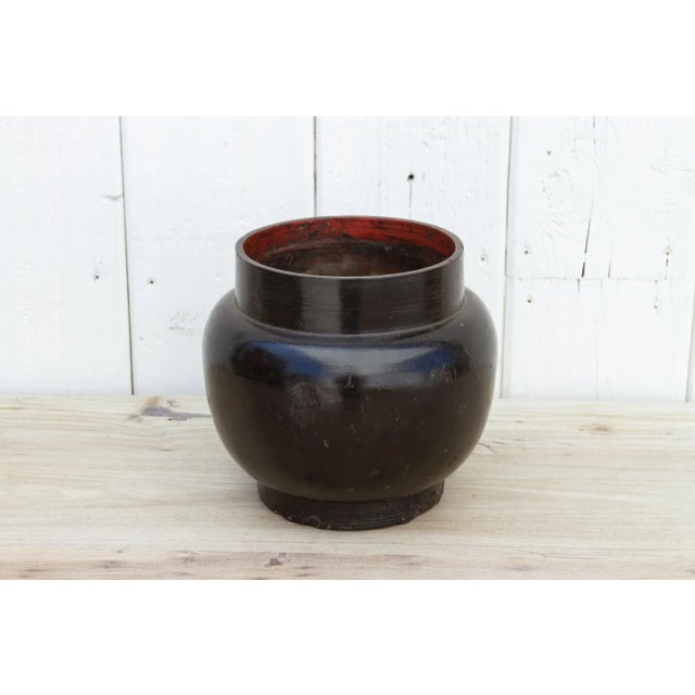 Antique Black Lacquer Container From Bhutan For Sale - Image 9 of 9