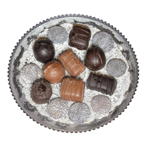 Henri Gadbois Modern Realistic Still Life Sculpture of a Tray of Glass Chocolates, 1975
