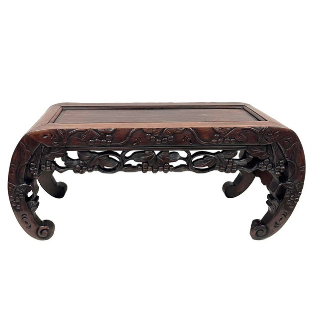 Early 20th Century Antique Chinese Hardwood Low Table or Plant Stand For Sale - Image 11 of 11