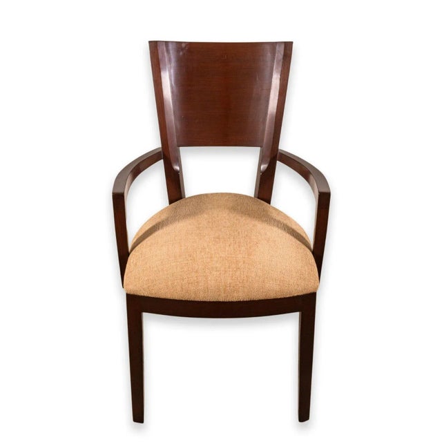 Late 20th Century Berman Rossetti Contemporary Modern Dark Wood Armchairs - A Pair For Sale - Image 5 of 12