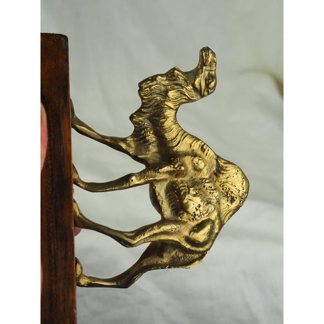 Brass Late 20th Century Moroccan Brass Camel on Wooden Display Stand For Sale - Image 8 of 9