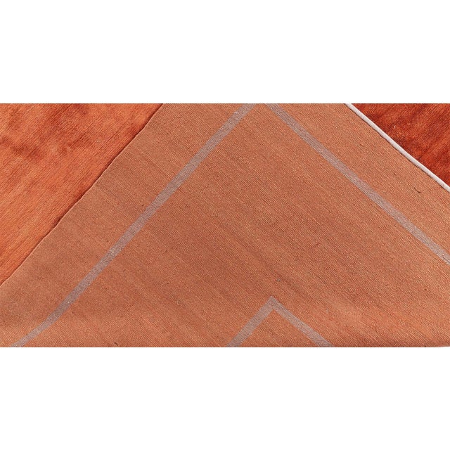 Terra Cotta Modern Deco-Inspired Tibetan Rug with Greek Key Motif by Doris Leslie Blau For Sale - Image 8 of 8