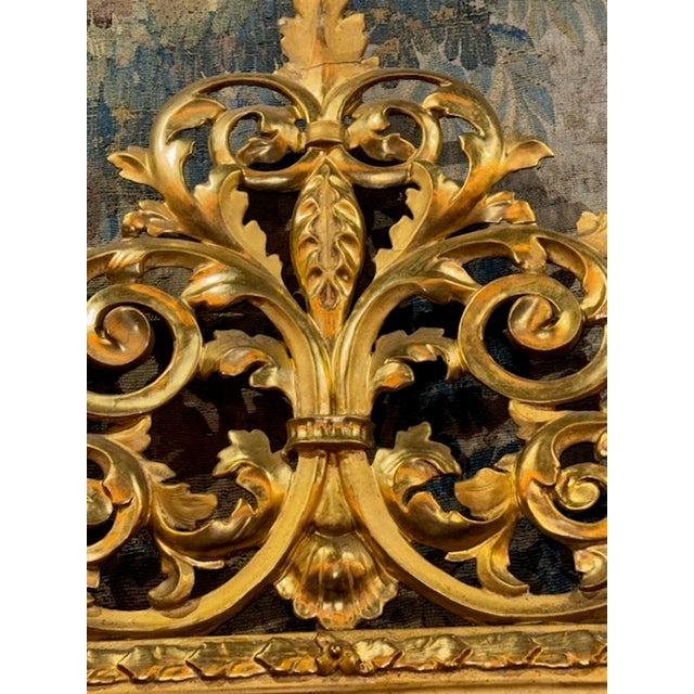 19th Century Italian Florentine Carved and Giltwood Mirror For Sale - Image 4 of 6