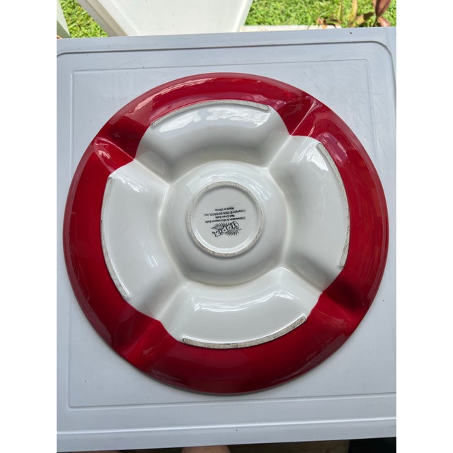 American American Themed Coastal Serving Dish Platter With Dividers For Sale - Image 3 of 4