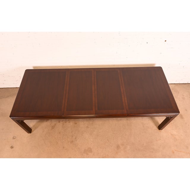 Drexel Chippendale Mahogany Extension Dining Table, Newly Refinished For Sale In South Bend - Image 6 of 16