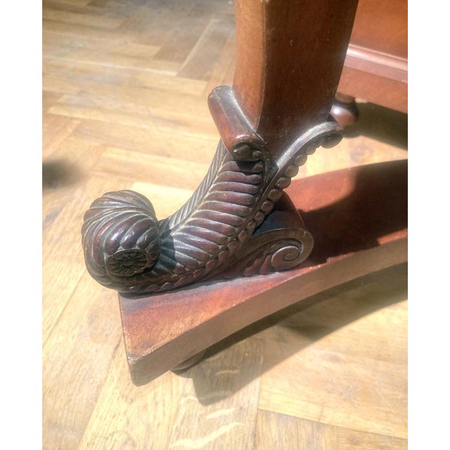 Italian Art Nouveau Wooden Console Table For Sale - Image 4 of 14