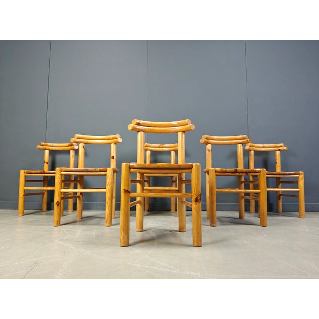 Vintage Dining Chairs in Pine, 1980s, Set of 6 For Sale - Image 6 of 18
