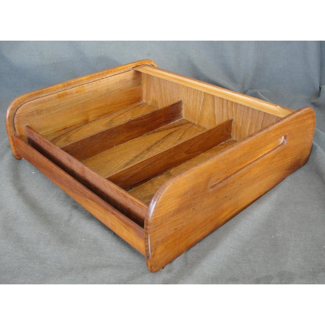Vintage Teak Roll Top Desk Organizer Chairish