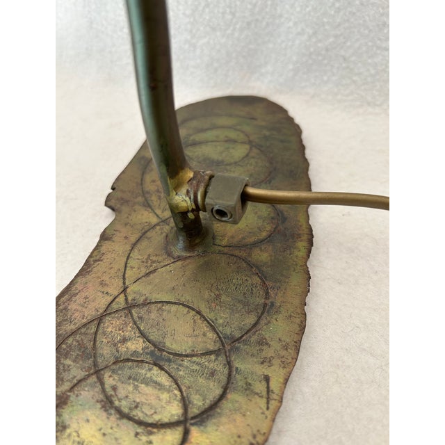Antique Bronze Industrial Brutalist Sculptural Table Lamp For Sale In West Palm - Image 6 of 10