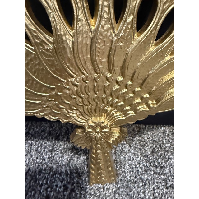 Vintage Burwood Hollywood Regency Gold Fan Wall Sculpture, 43"w For Sale In Buffalo - Image 6 of 12