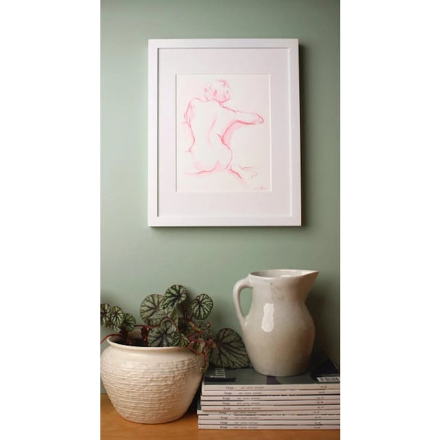 Realism Figurative Original Watercolor Painting "Pink Back" by Michelle Arnold Paine, Framed For Sale - Image 3 of 7