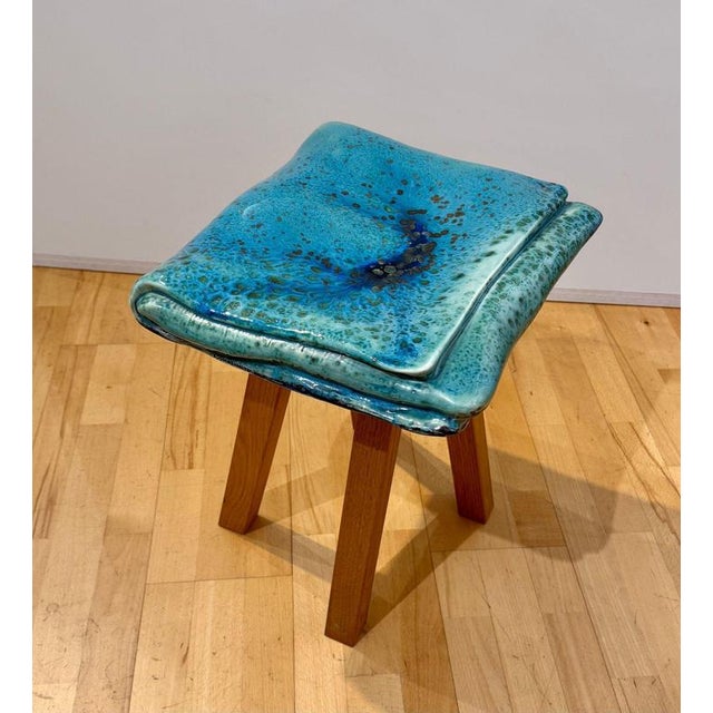 Early 21st Century Porcelain and Oak Stool by Judith van den Boom, Netherlands, 2012 For Sale - Image 5 of 9