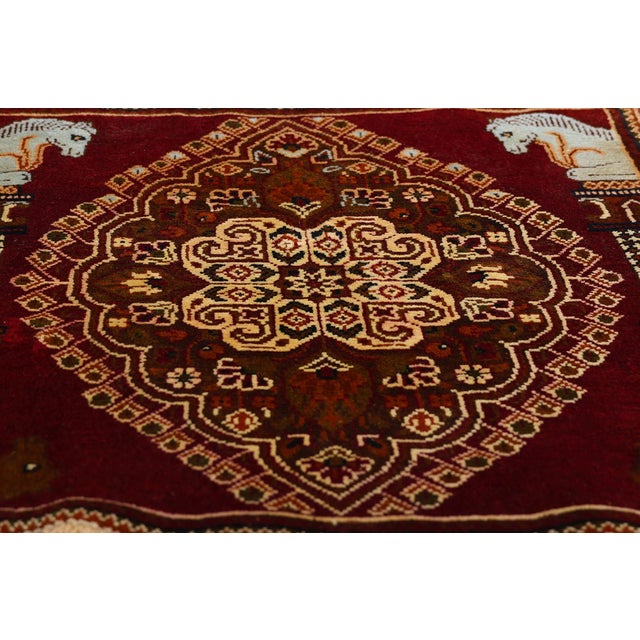 Mid 20th Century Vintage Persian Shiraz Rug, 02'00 X 02'02 For Sale - Image 5 of 10