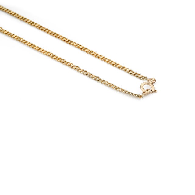 4.33ct DeepBlue Sapphire Early 20th Century Necklace With 14k Solid Gold Curb Chain For Sale - Image 10 of 17