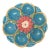 Antique French Majolica Turquoise Water Lily Oyster Plate For Sale