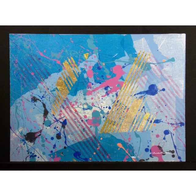 Unframed original mixed media on paper with gold leaf. Hand signed by the artist in silver ink, bottom right. Paper Size:...